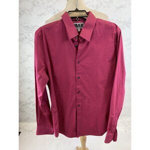 Express Mens Pink Long Sleeve Button Up Shirt Size Large 16-16.5